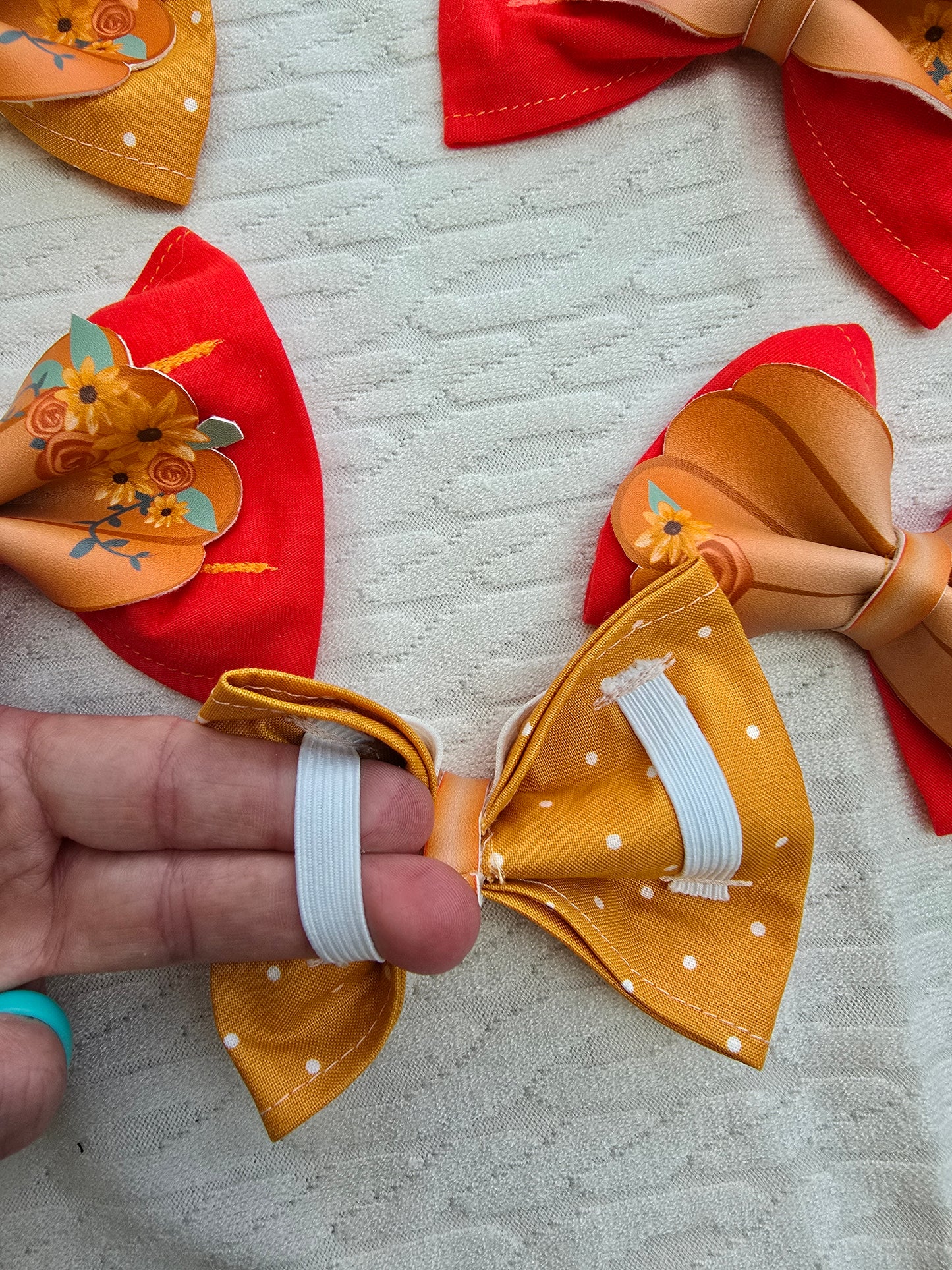 Fall Mini Bow Ties Made with Faux Leather