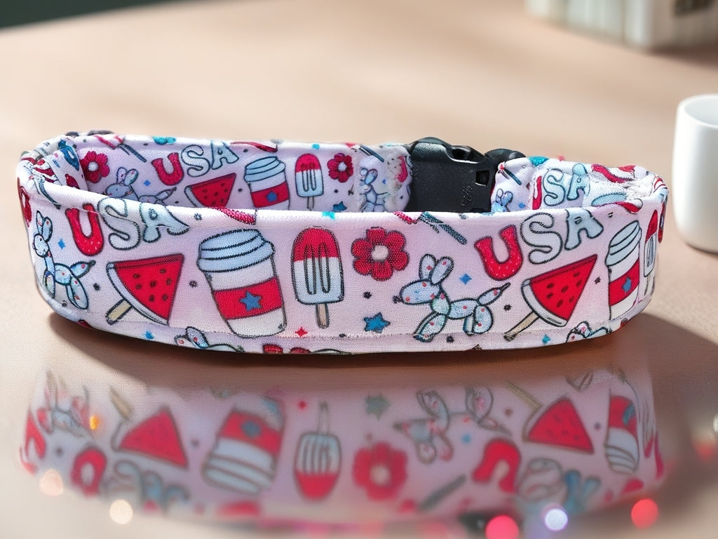 Pawty In The USA| Patriotic USA Neoprene Dog Collar – 4th of July Summer Dog Collar