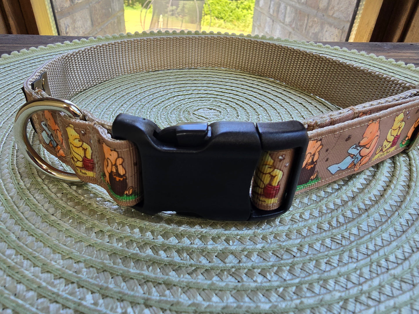 Winnie the Pooh Nylon Dog Collar – YKK® Side-Release Buckle | Dirty & Dainty Paws
