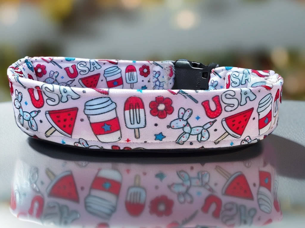 Pawty In The USA| Patriotic USA Neoprene Dog Collar – 4th of July Summer Dog Collar