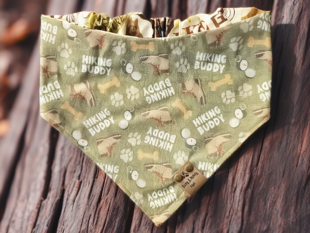 Hiking Buddy/Woodland Animals Reversible Scrunchie Dog Bandana