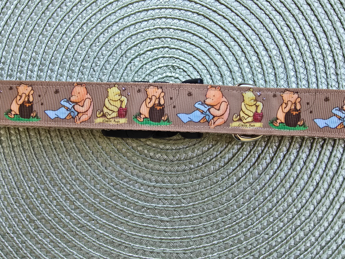 Winnie the Pooh Nylon Dog Collar – YKK® Side-Release Buckle | Dirty & Dainty Paws