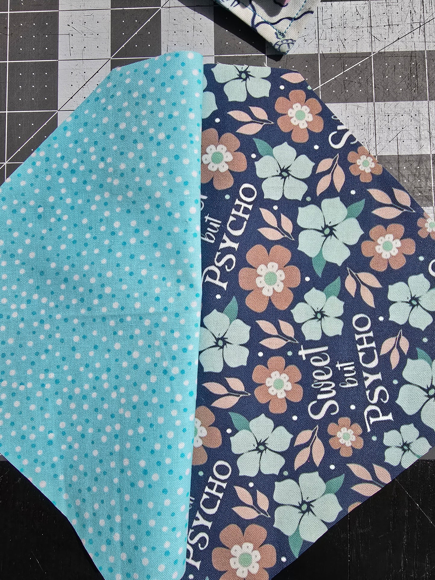 Sweet But Psycho/Corduroy Reversible Scrunchie Dog Bandana