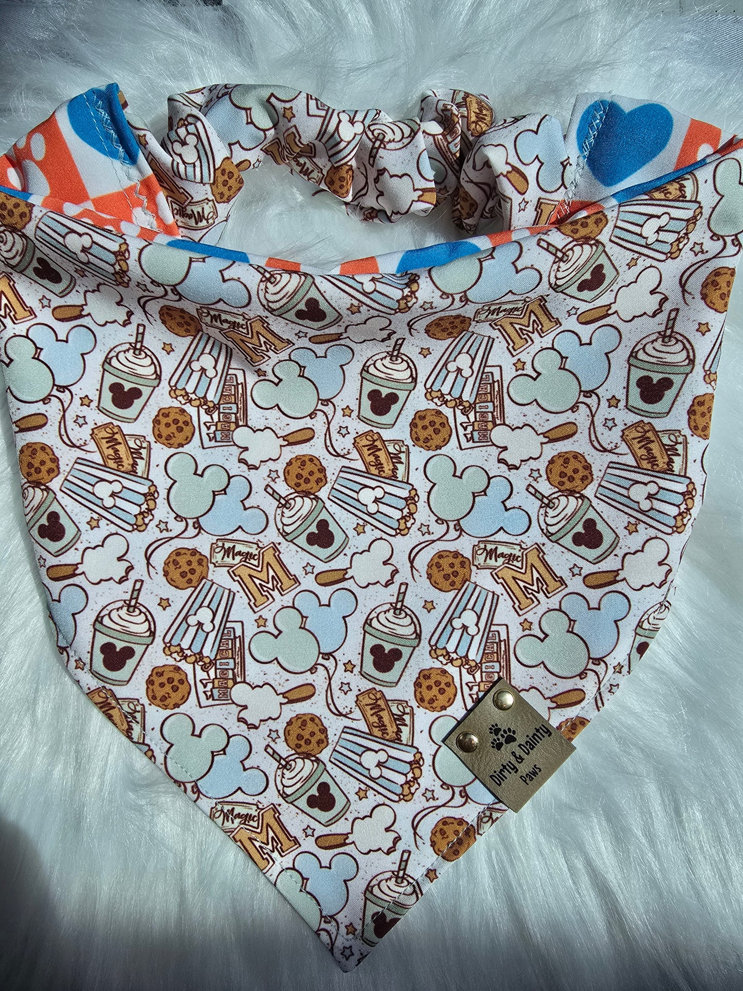 Magical Treats/ Minnie and Mickey Jack-O-Lantern Dog Bandana – Zoomie Proof| Pink or Blue | Dirty & Dainty Paws