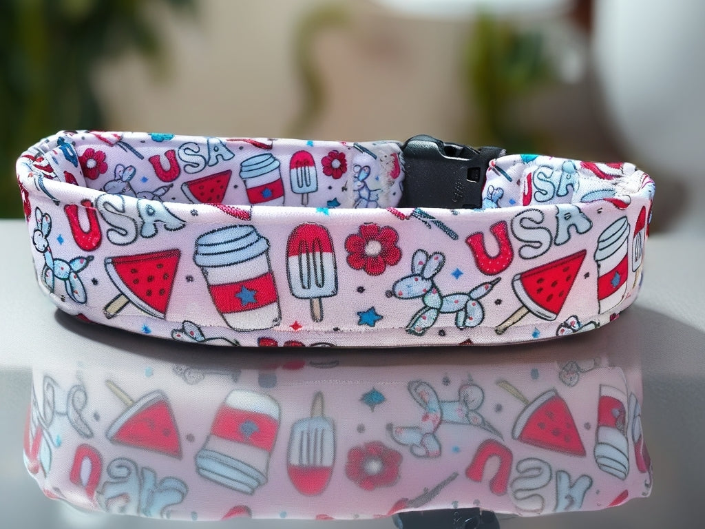 Pawty In The USA| Patriotic USA Neoprene Dog Collar – 4th of July Summer Dog Collar