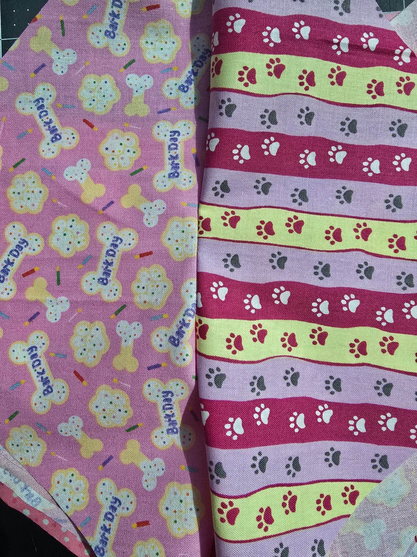 Barkday pink/Blue Reversible Scrunchie Dog Bandana