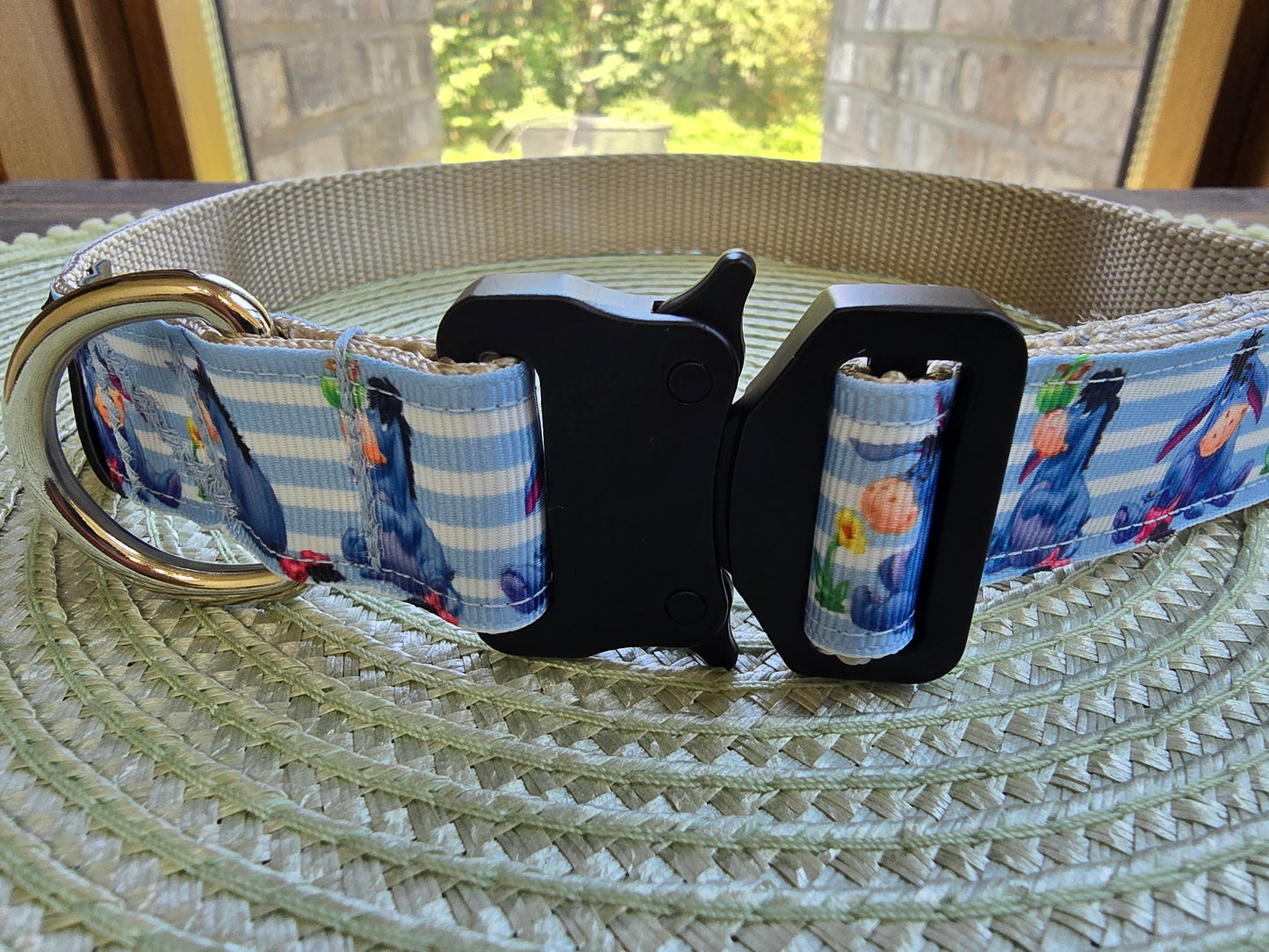 Blue Eeyore Nylon Dog Collar – Tactical Buckle | Dirty & Dainty Paws