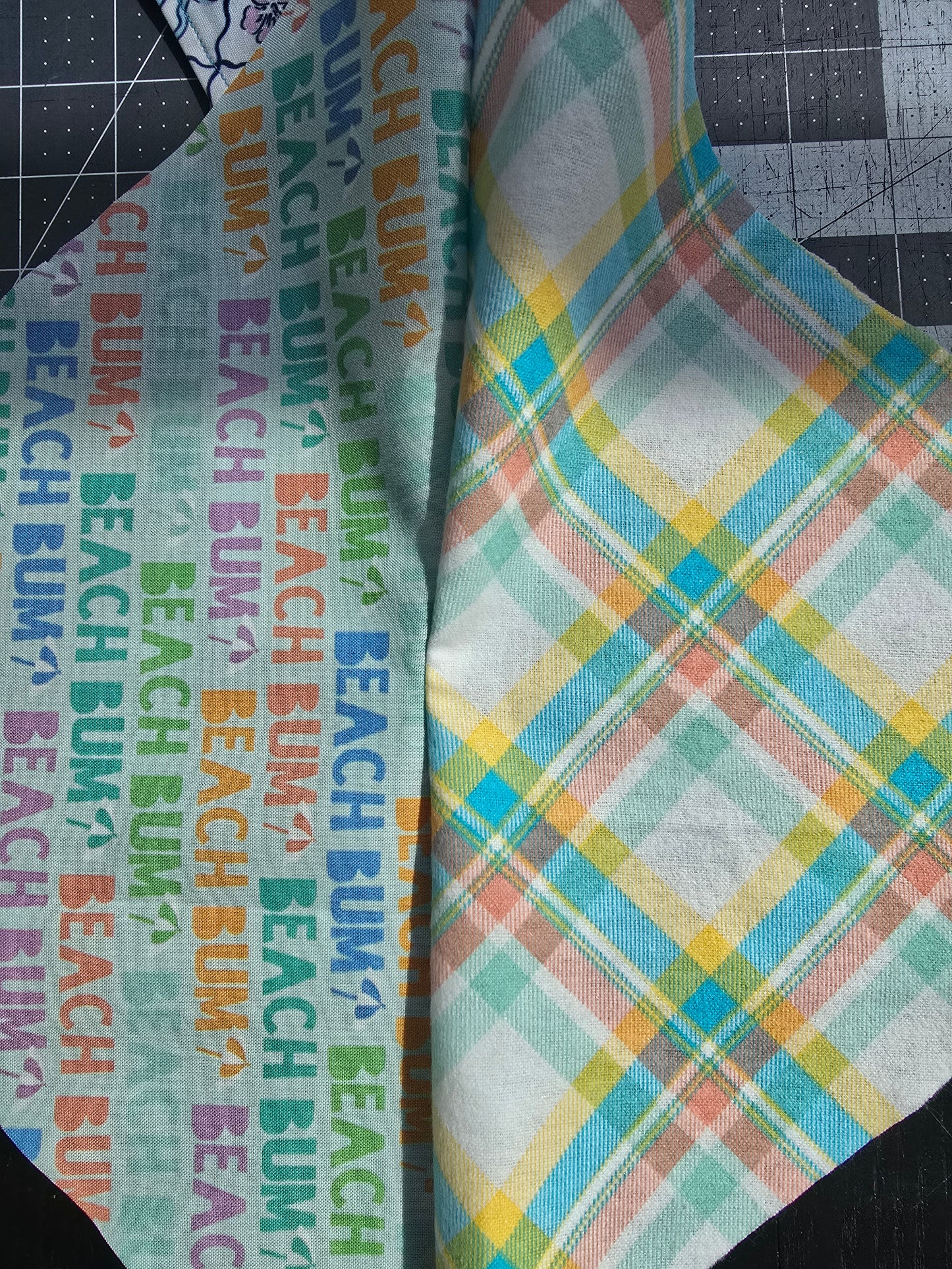 Beach Bum/ Ocean Blue Reversible Scrunchie Dog Bandana