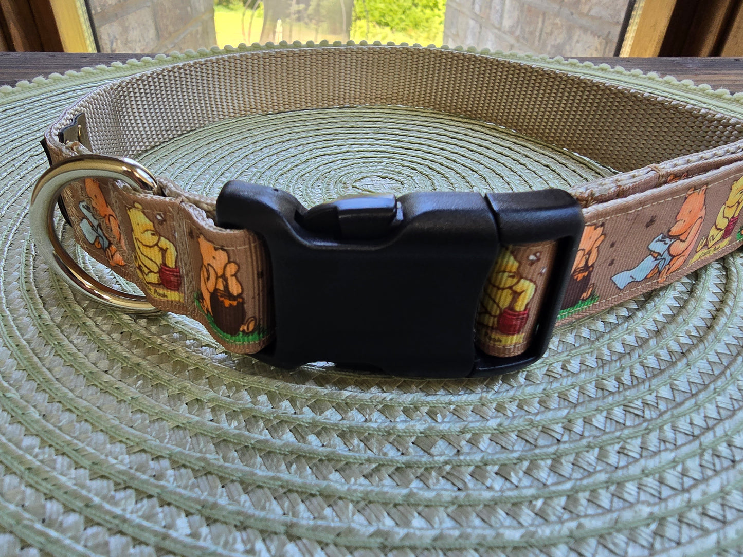 Winnie the Pooh Nylon Dog Collar – YKK® Side-Release Buckle | Dirty & Dainty Paws