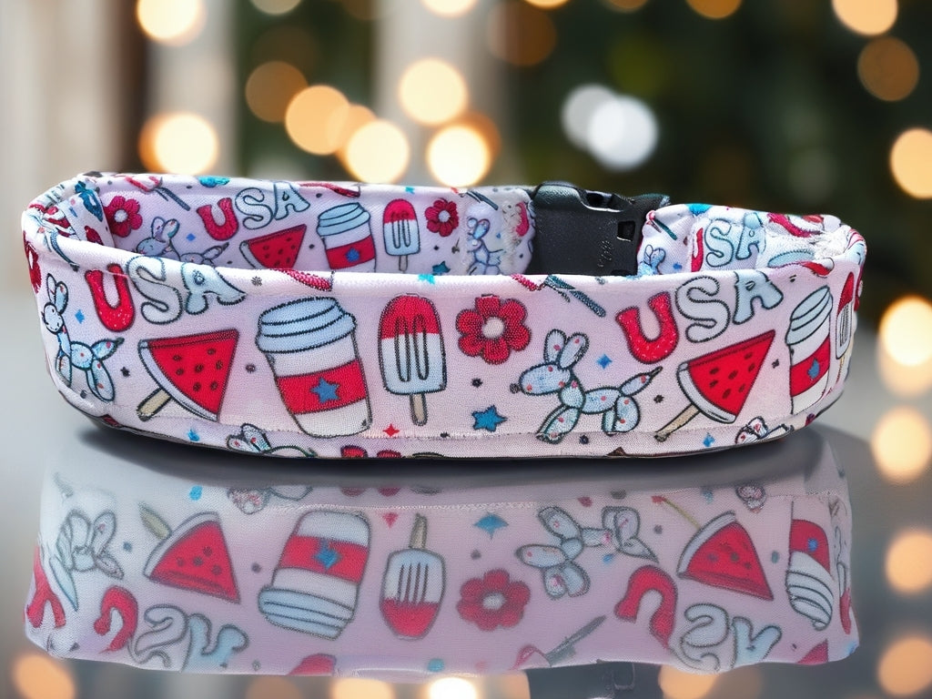 Pawty In The USA| Patriotic USA Neoprene Dog Collar – 4th of July Summer Dog Collar