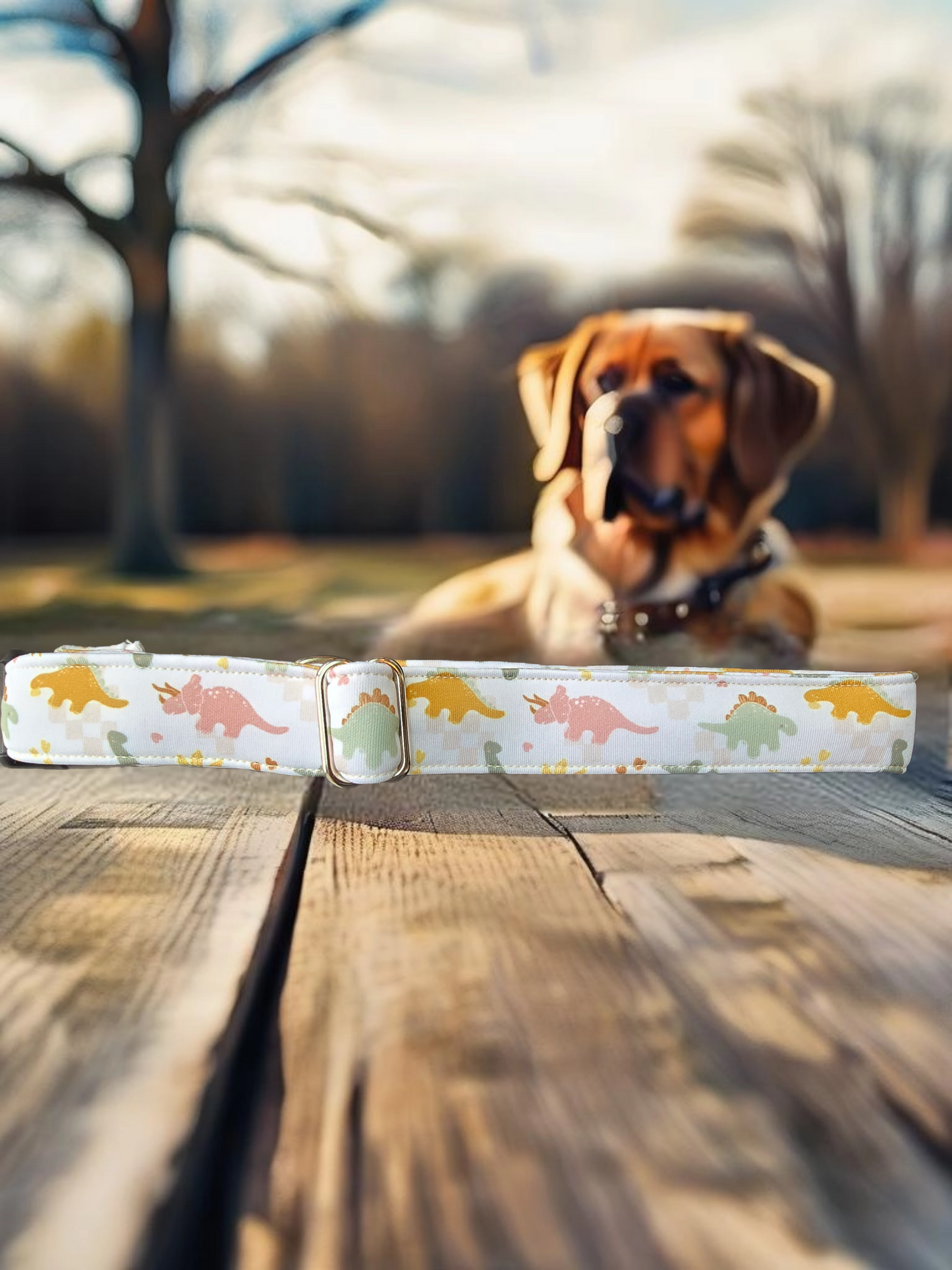 Neutral Spring Dinos Neoprene Dog Collar – Soft & Adjustable