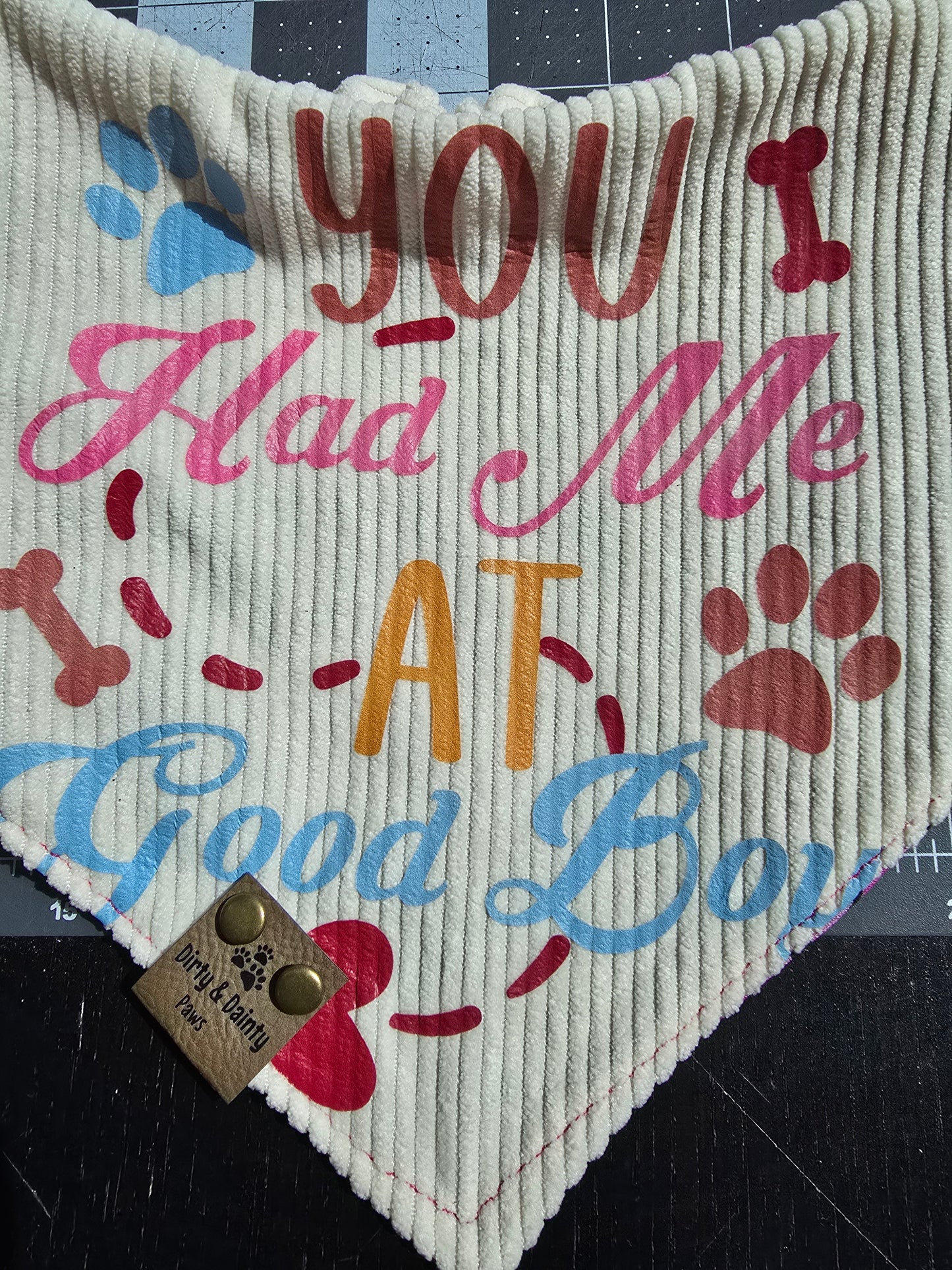 Busy Doing Bad Dog Shit/Sassy Saying Reversible Scrunchie Dog Bandana