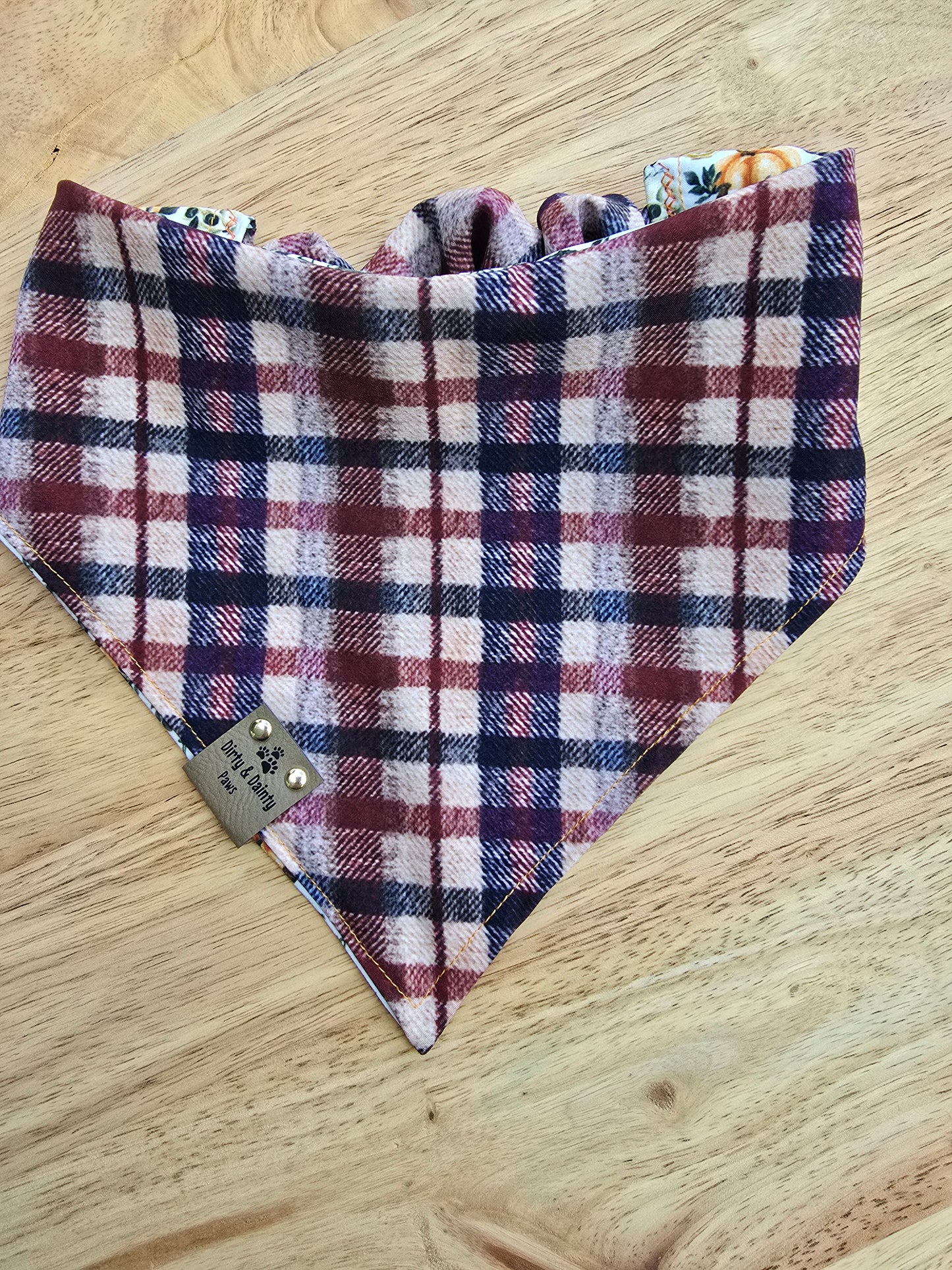 Gothic Ravens | Plaid ZoomieProof™ Reversible Scrunchie Dog Bandana