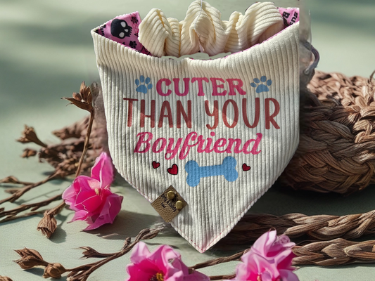 Busy Doing Bad Dog Shit/Sassy Saying Reversible Scrunchie Dog Bandana