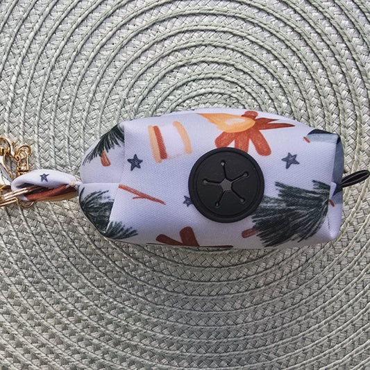 Watercolor Camping Neoprene Poop Bag Holder
