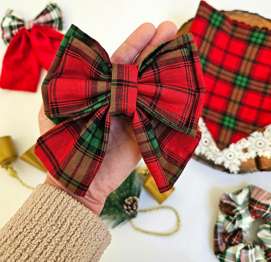 Shimmer Plaid Bow Tie
