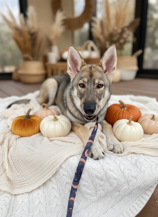 Moons and Moths Boho Nights 6ft Dog Leash | Durable, Padded Handle & Machine Washable