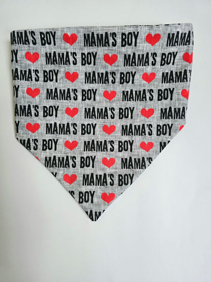 Mama's Boy/Classic Black Bandana Print Reversible Dog Bandana