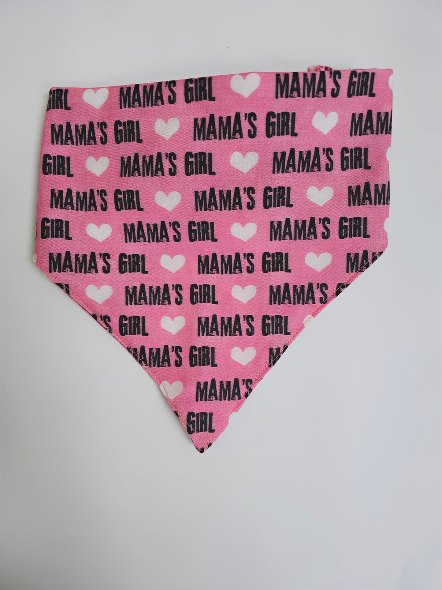 Mama's Girl/ Pink Flannel Plaid Reversible Scrunchie Dog Bandana