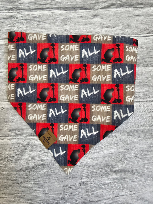 FUNDRAISER For Warrior Dog Foundation! Some Gave All/Soldiers Reversible Bandana