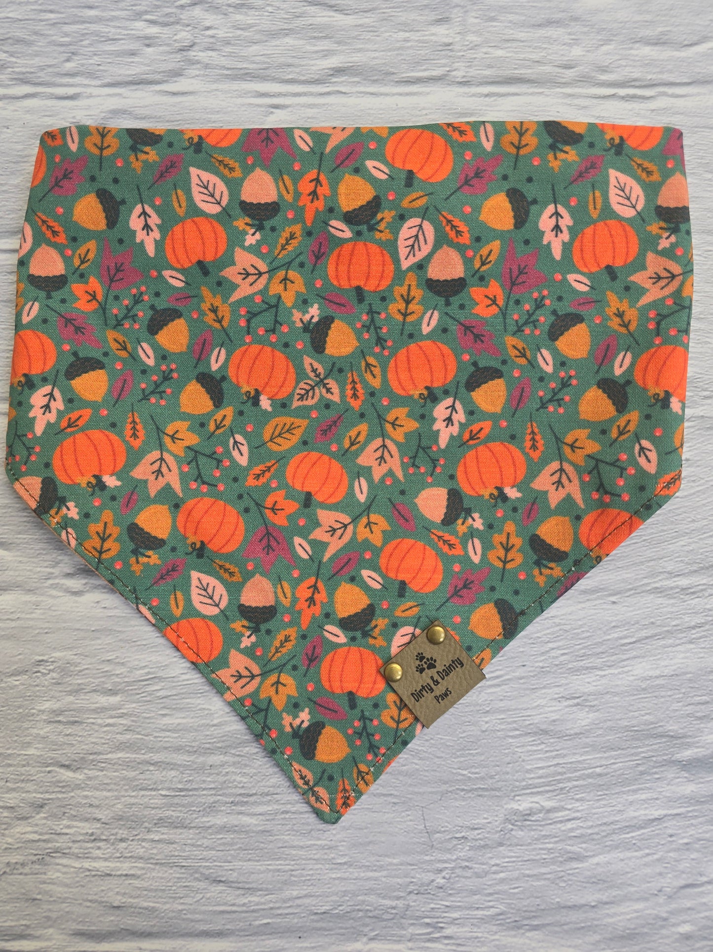 Reversible Fall Football & Pumpkin Patch Autumn Dog Bandana - Perfect for Game Days