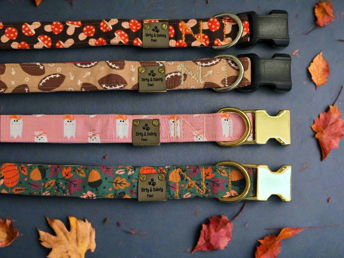 PRE-ORDER Fall Football Dog Collar | Seasonal Sports-Themed Pet Accessories by Dirty & Dainty Paws