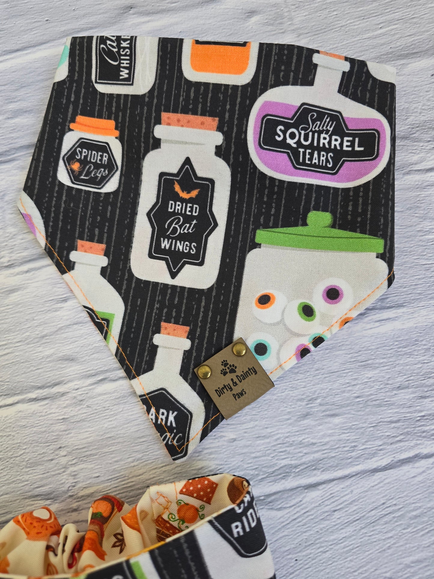 Potions Large Print /Pumpkin Spice and Donuts Reversible Scrunchie Dog Bandana