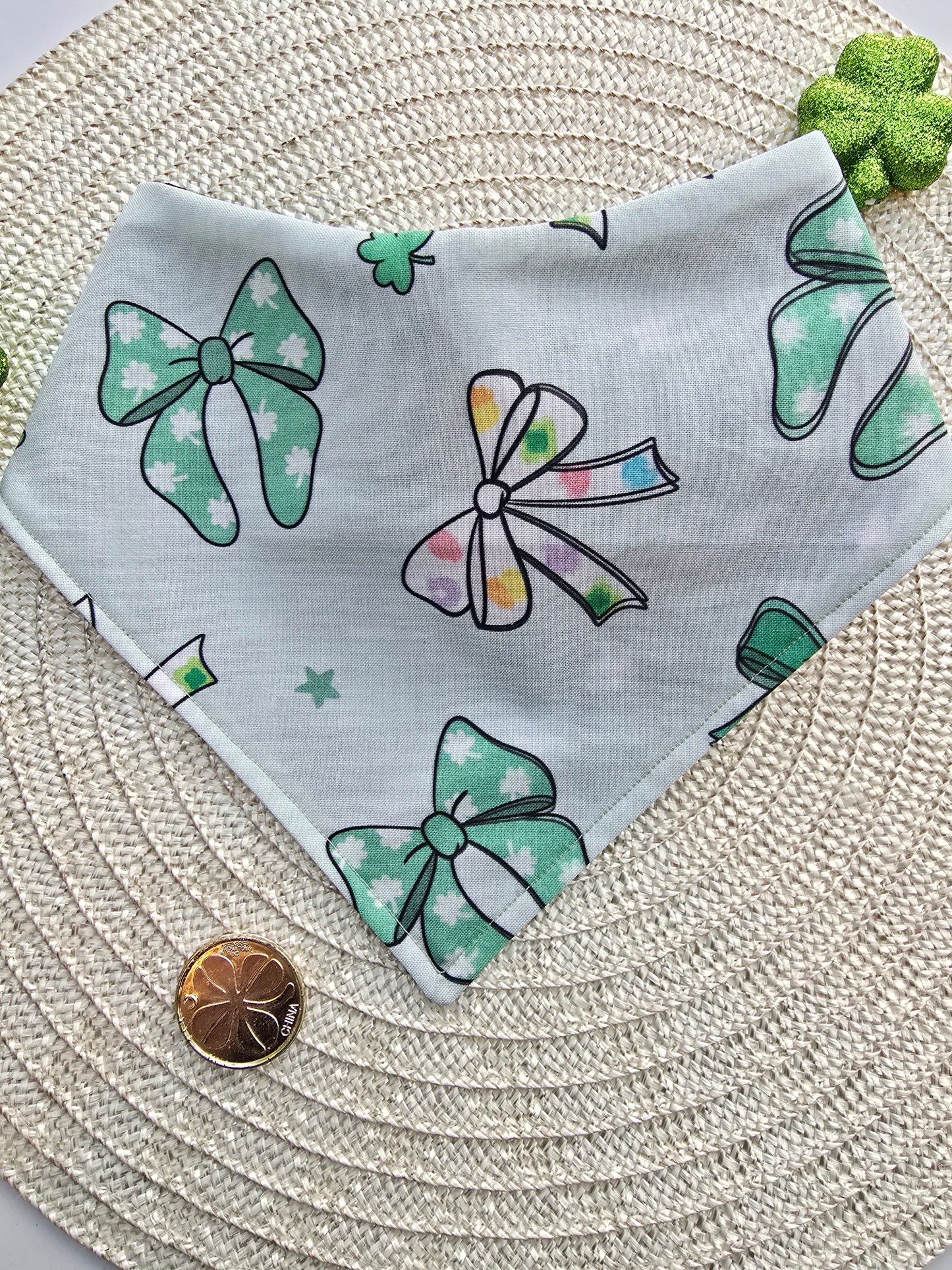 Lucky Bows Reversible Scrunchie Dog Bandana – St. Patrick’s Day Dog Bandana