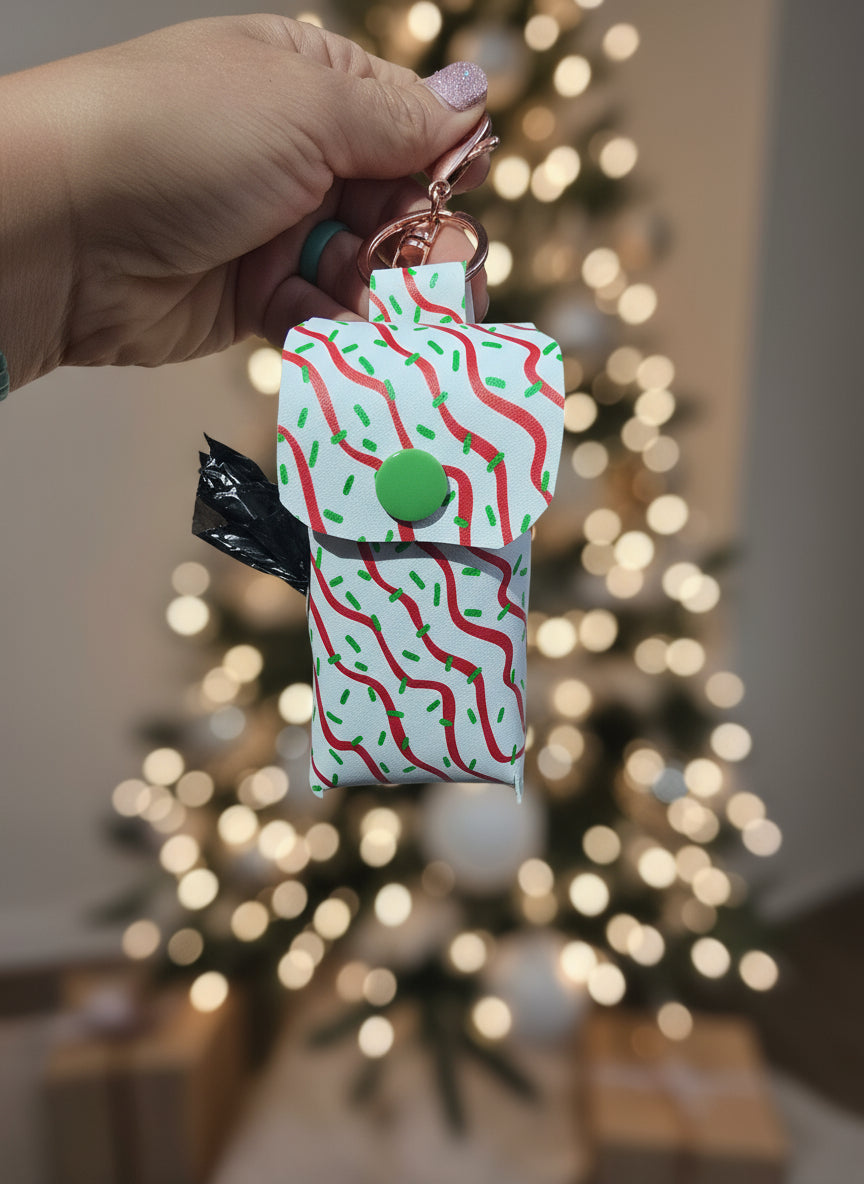 Faux Leather Poop Bag Holder