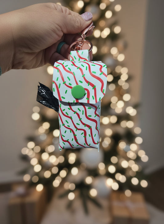 Faux Leather Poop Bag Holder