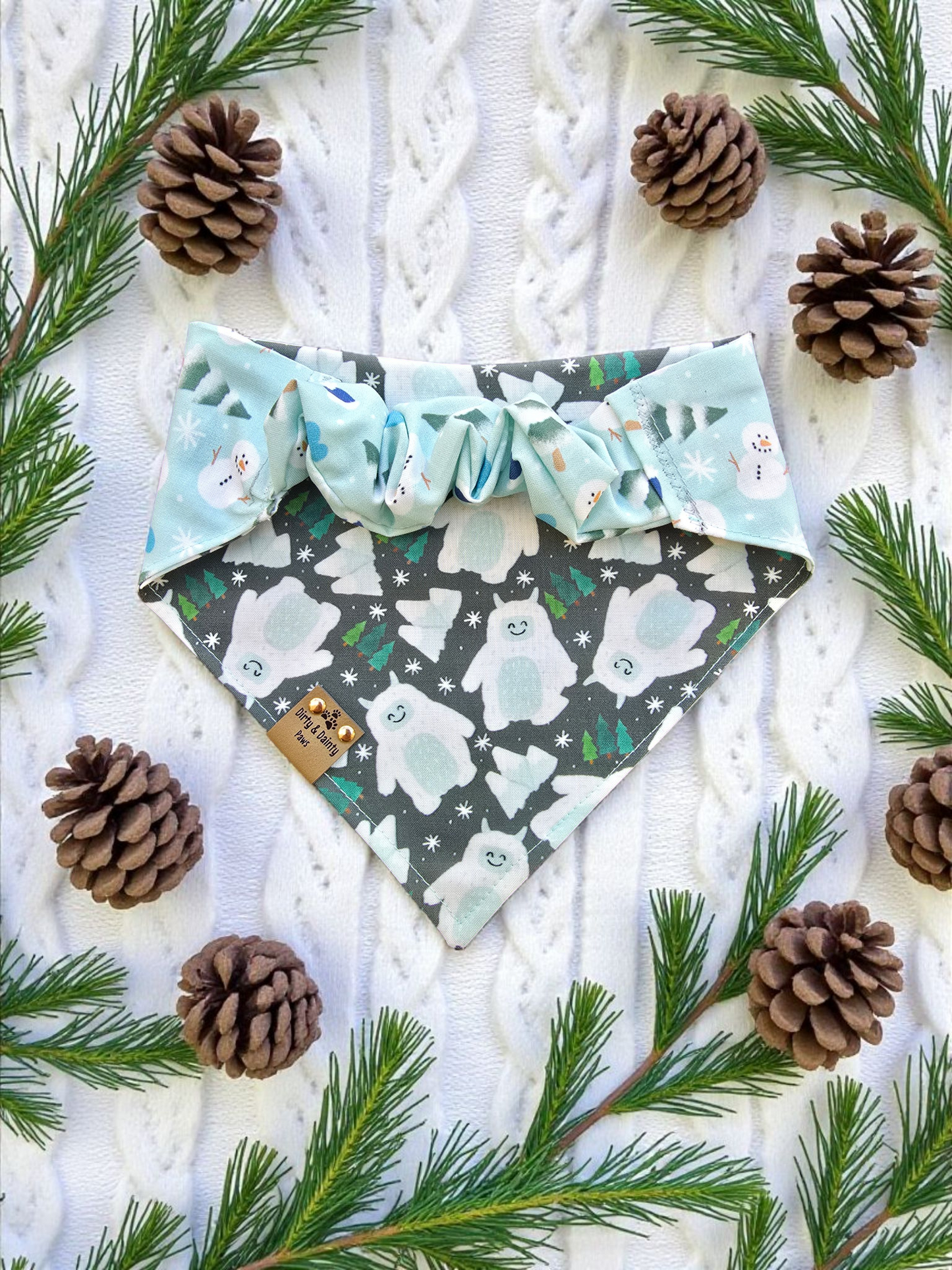 Winter Snowman|Yeti Wonderland Reversible Cozy Cotton Bandana