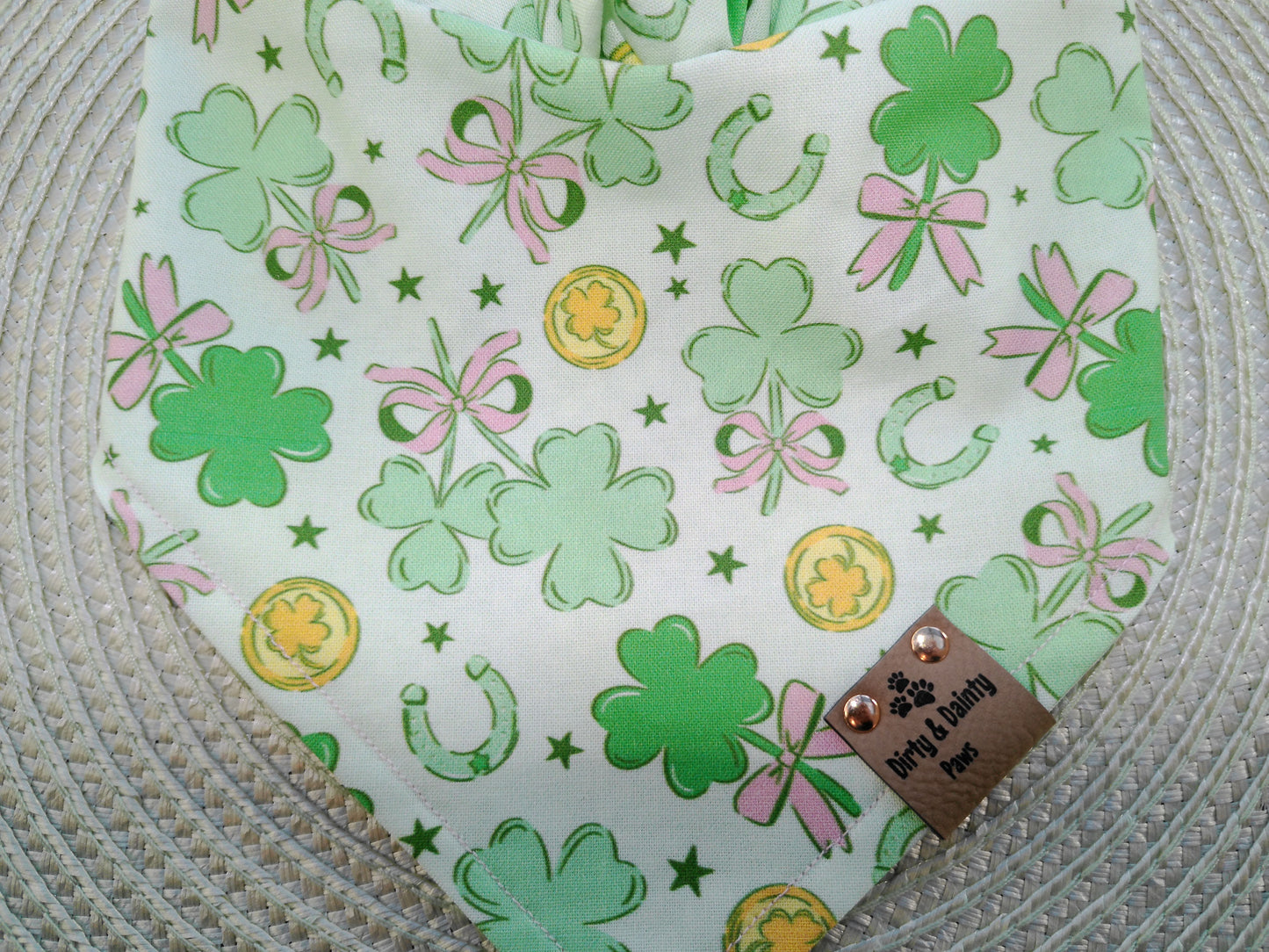 Lucky Shamrock Dog Bandana – Reversible St. Patrick’s Day Bandana for Dogs | Cozy Cotton Slip-On Scrunchie Bandana