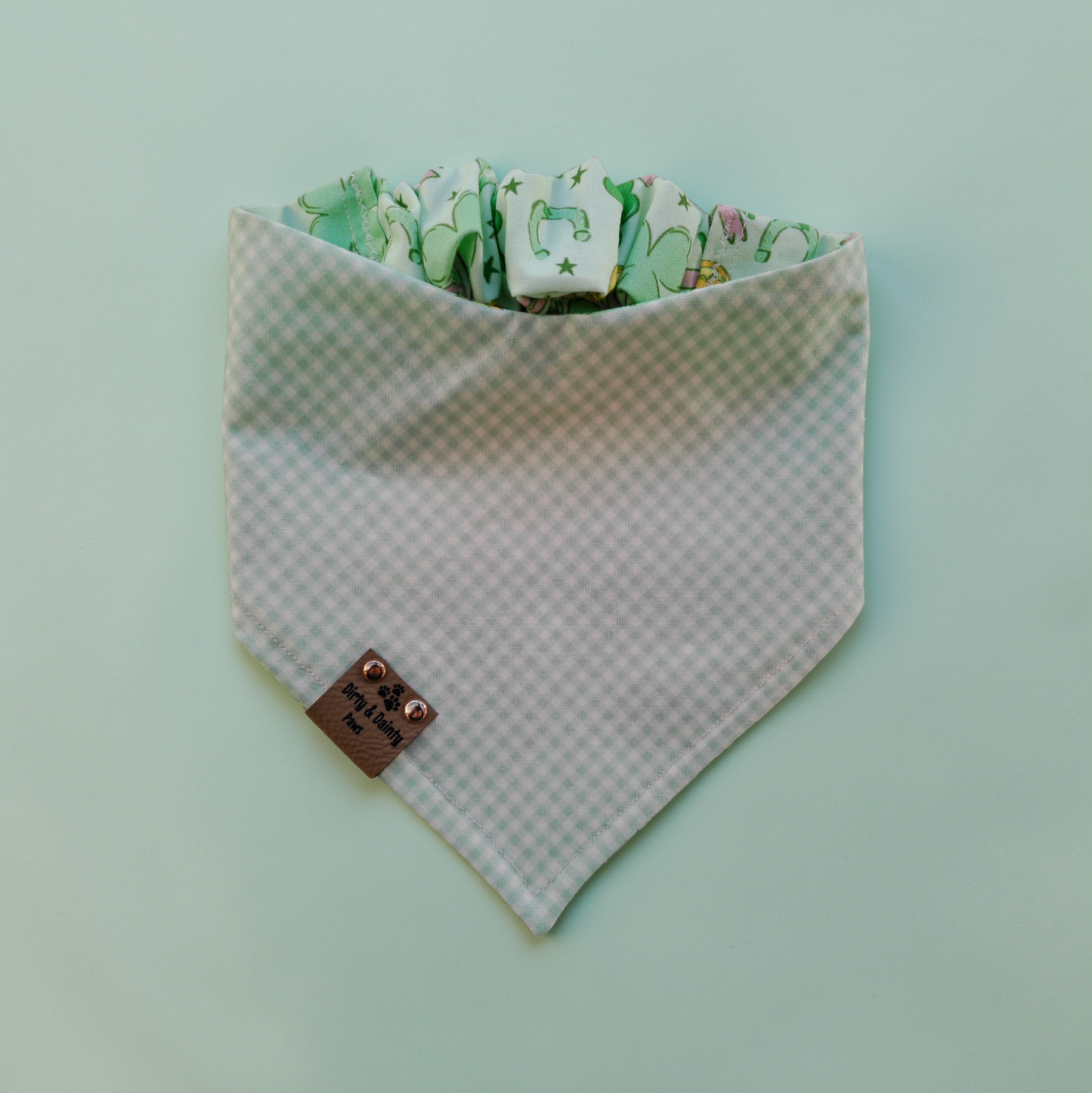 Lucky Shamrock Dog Bandana – Reversible St. Patrick’s Day Bandana for Dogs | Cozy Cotton Slip-On Scrunchie Bandana