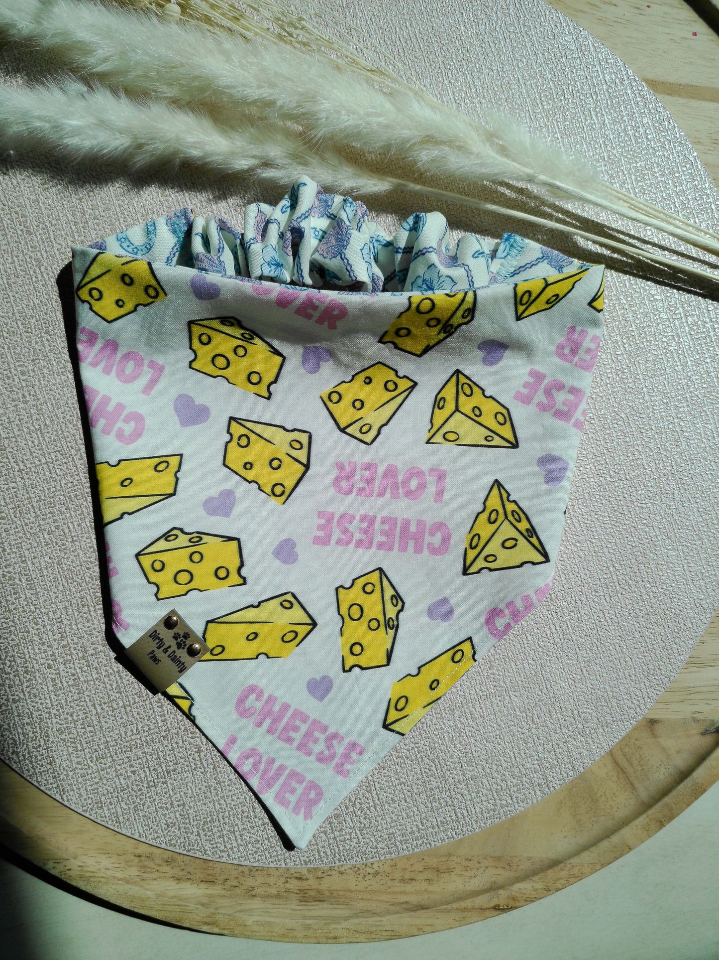 Coastal Cowgirl | Cheese Lover Cozy Cotton Reversible Scrunchie Dog Bandana