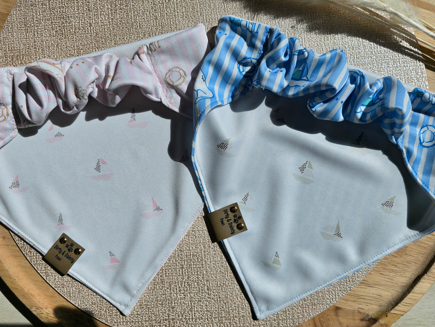 Coastal Preppy Pup Reversible Scrunchie Dog Bandana Summer Dog Scarf Activewear UPF 50+ Sun Protection Wrinkle Resistant Easy to Clean