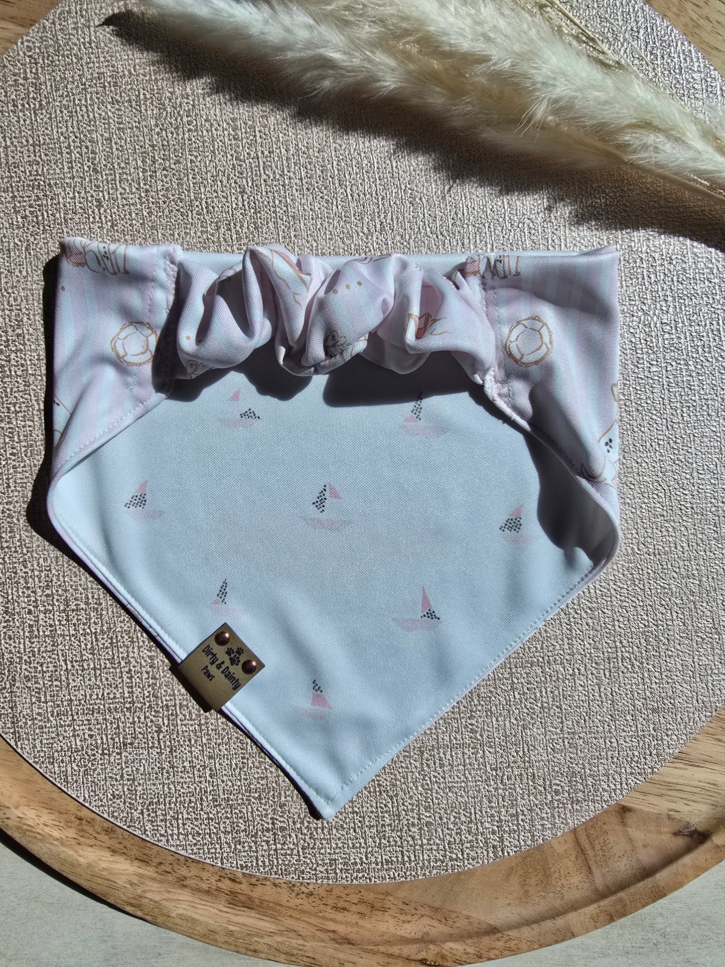 Coastal Preppy Pup Reversible Scrunchie Dog Bandana Summer Dog Scarf Activewear UPF 50+ Sun Protection Wrinkle Resistant Easy to Clean