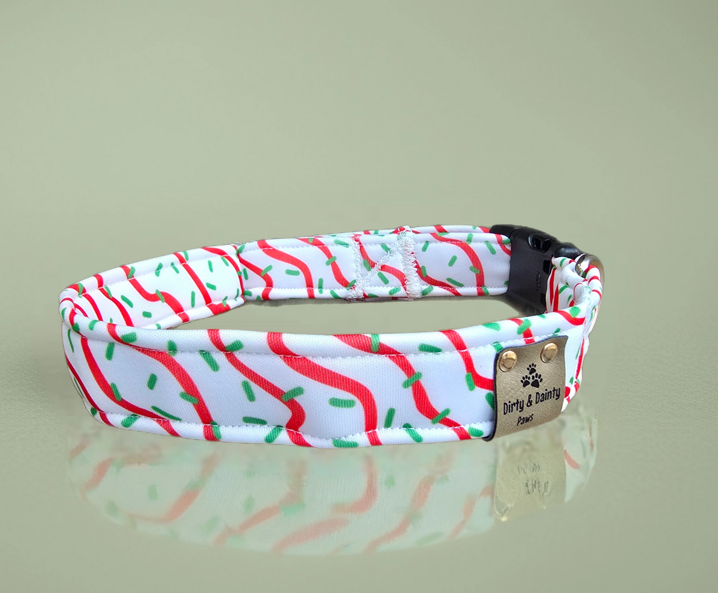 Christmas Tree Cakes  Neoprene Dog Collars | Durable Holiday Collars by Dirty & Dainty Paws
