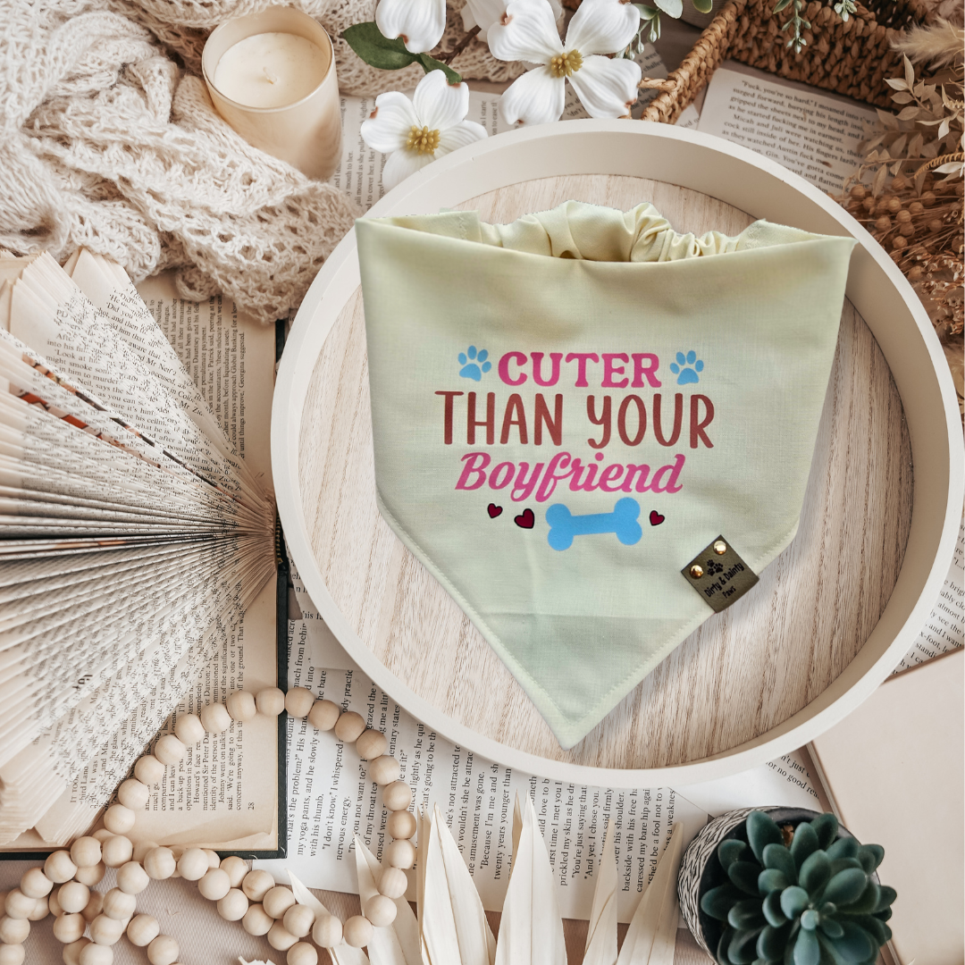 Cotton Scrunchie Dog Bandana – Funny Valentine Sayings Collection