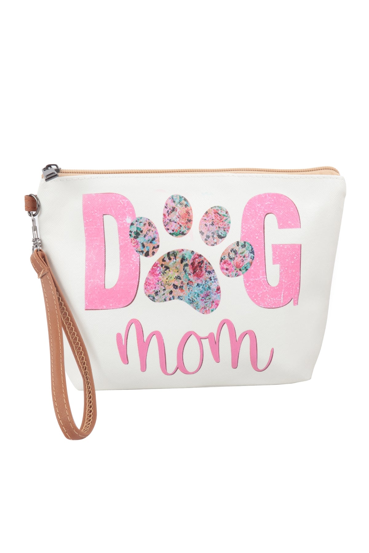 Dog Mom cosmetic case with wristlet