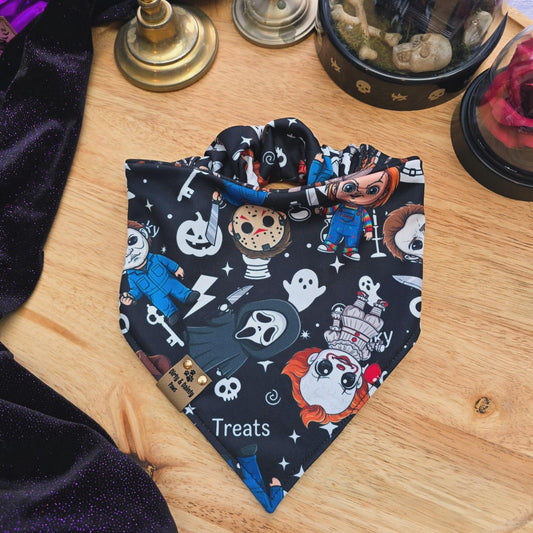 Cute Horror Characters| Horror Weapons Activewear Reversible Scrunchie Dog Bandana