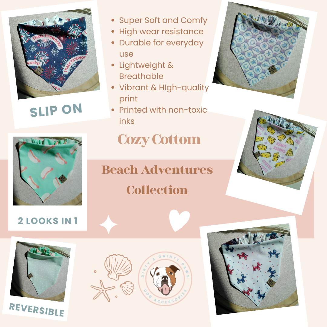 Coastal Cowgirl | Cheese Lover Cozy Cotton Reversible Scrunchie Dog Bandana