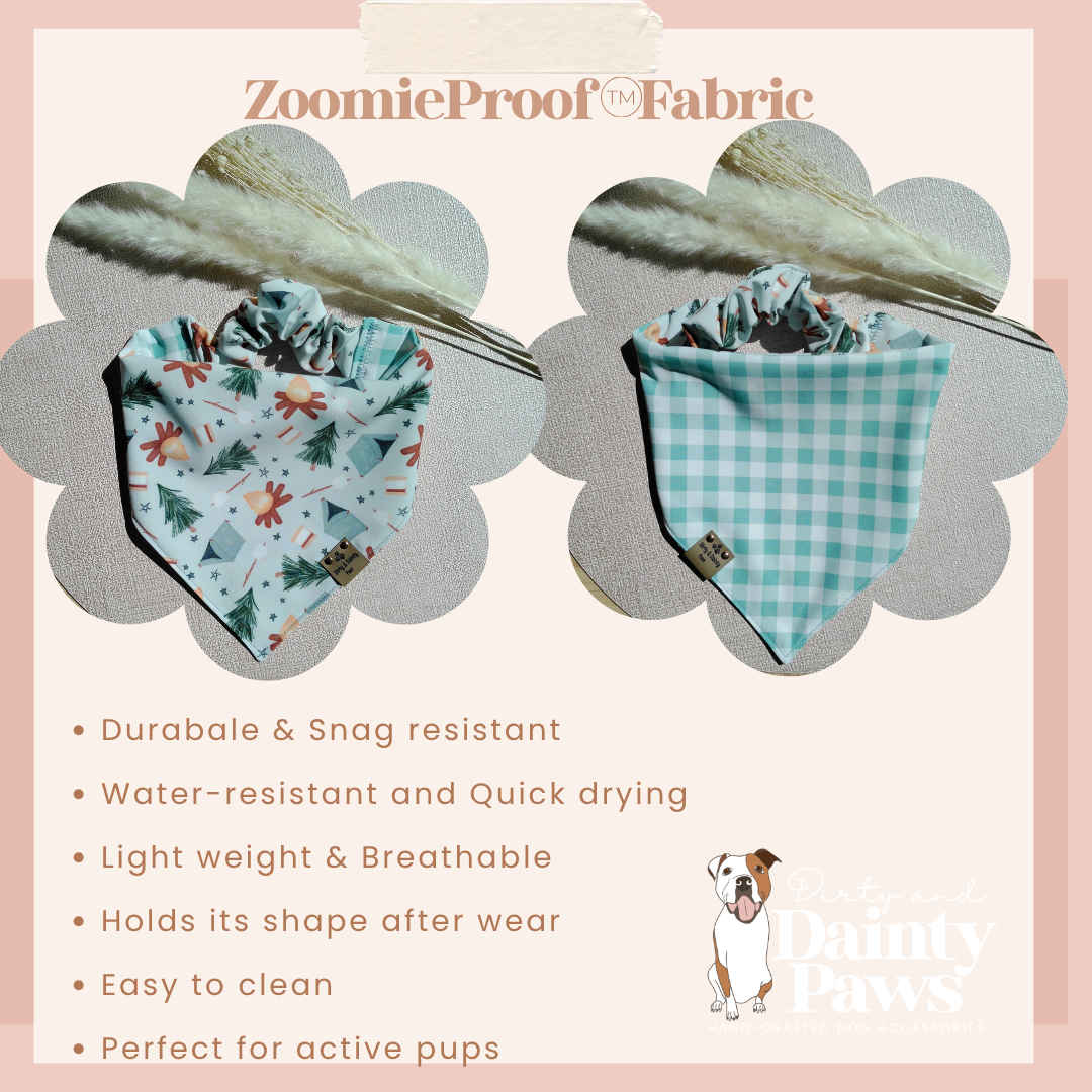 Watercolor 4th of July Party| Patriotic Stars ZoomieProof™ Reversible Scrunchie Dog Bandana