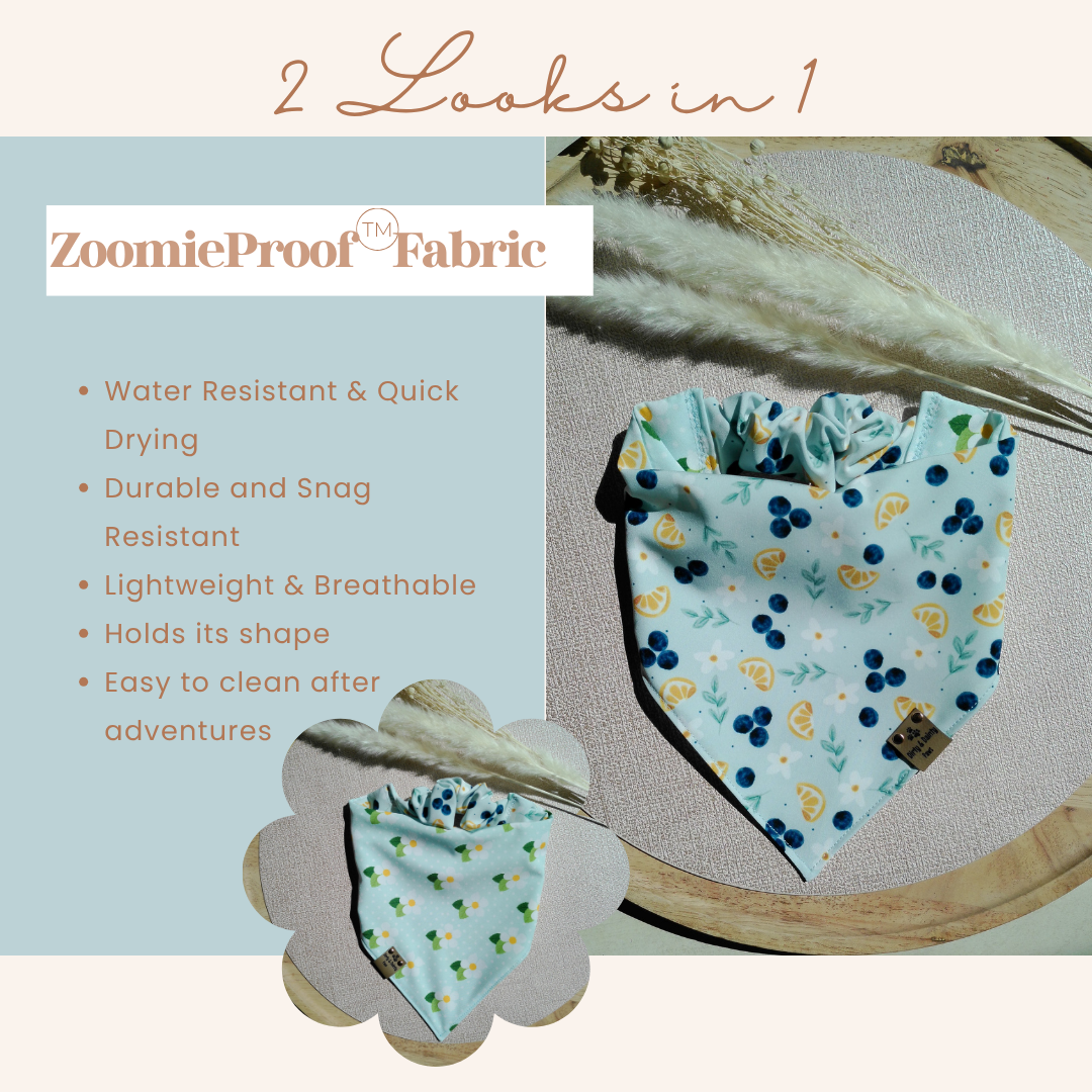 Watercolor 4th of July Party| Patriotic Stars ZoomieProof™ Reversible Scrunchie Dog Bandana