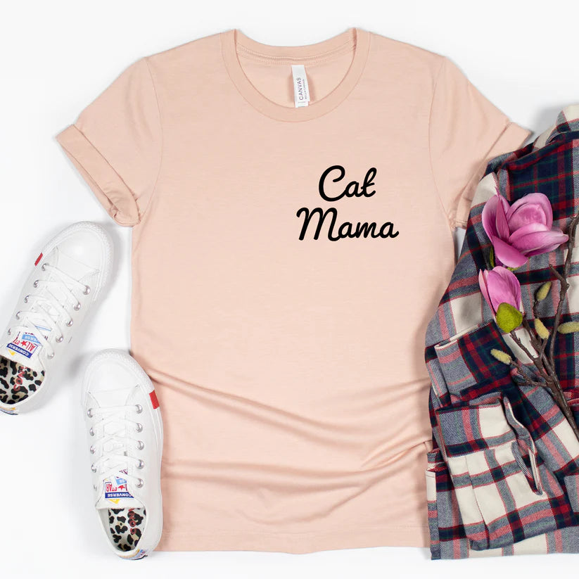 Cat Mama Peach T-shirt