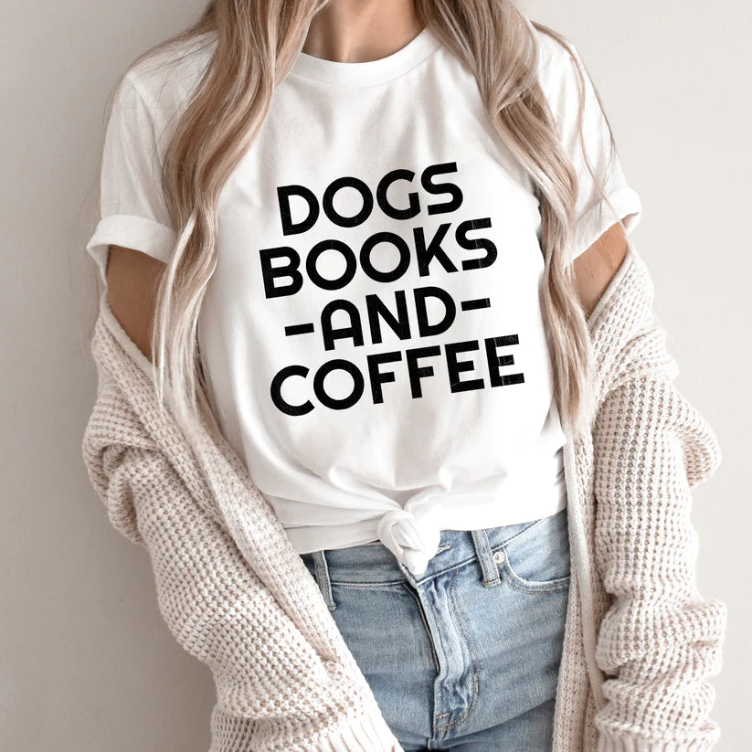 Dogs, Books, and Coffee T-shirt