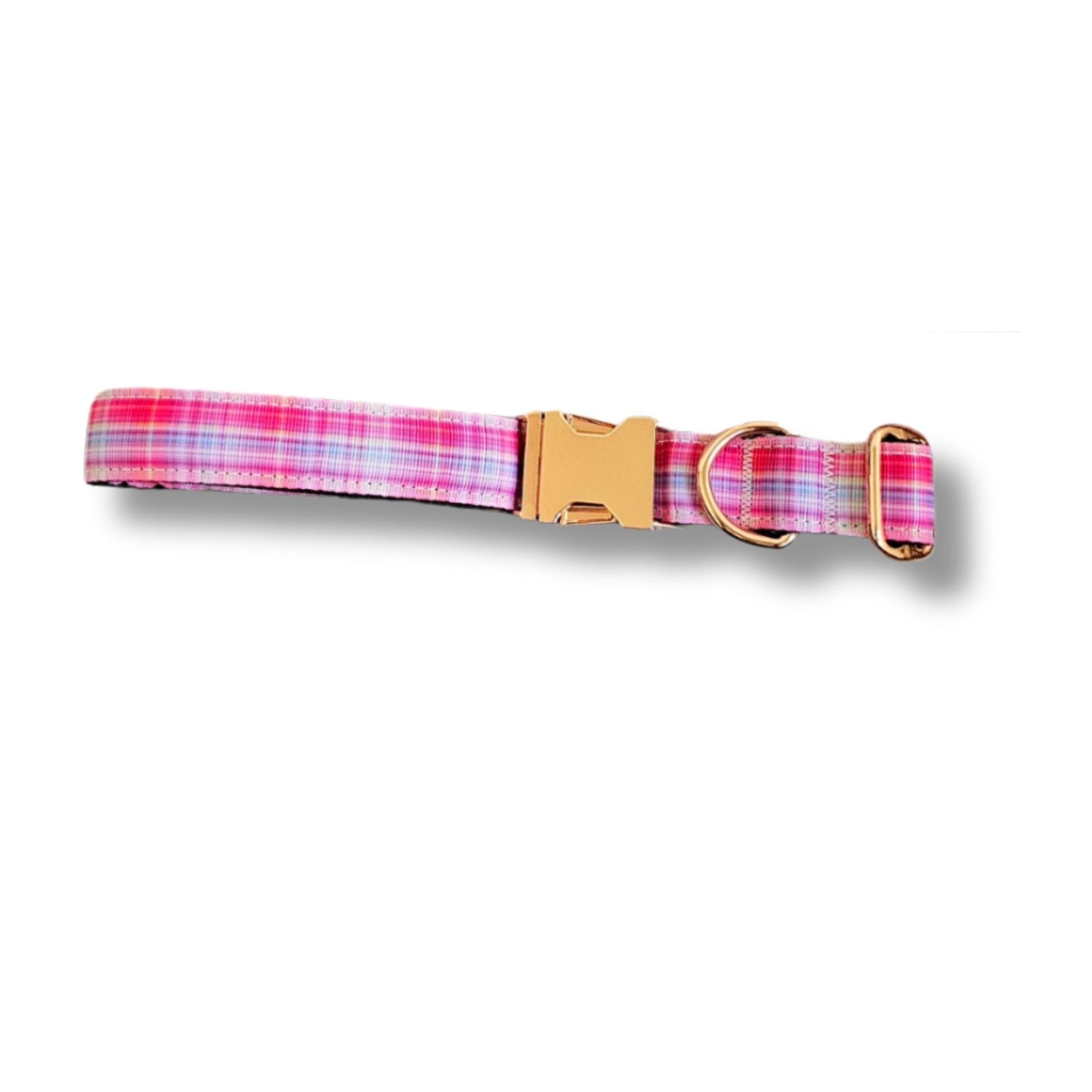 Pink Plaid Dog Collar