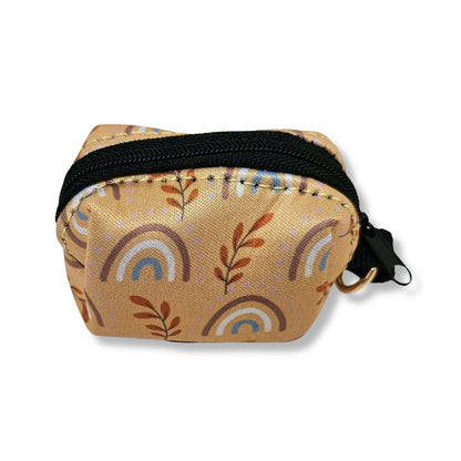 Boho Rainbow Poop Bag Pouch With Light Gold Clasp