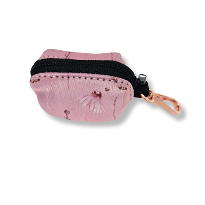 Dainty Wilted Flowers Poop Bag Pouch With Rose Gold Clasp
