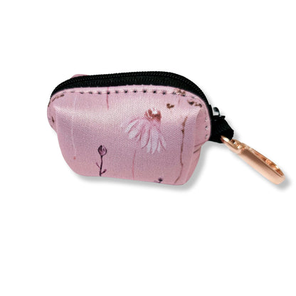 Dainty Wilted Flowers Poop Bag Pouch With Rose Gold Clasp