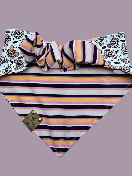 Halloween Pumpkin Dog Bandana – Reversible Scrunchie | ZoomieProof™ Fabric